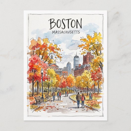 Boston Common Massachusetts Briefkaart (Voorkant)