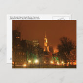 Boston Common Park Church Holiday Night Briefkaart (Voorkant / Achterkant)