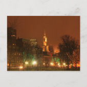 Boston Common Park Church Holiday Night Briefkaart (Voorkant)