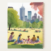 Boston Common Picknick | Zomer Aquarel Schilderij Planner (Achterkant)