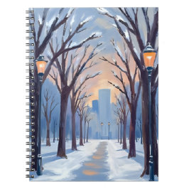 Boston Common | Waterverf Winter Sneeuwval Notitieboek