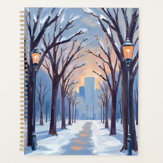 Boston Common | Waterverf Winter Sneeuwval Planner (Voorkant)