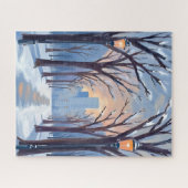 Boston Common Winter Snowfall Watercolor Legpuzzel (Horizontaal)