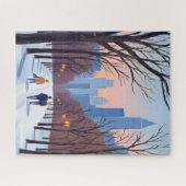 Boston Common Winter Watercolor Schilderij Legpuzzel (Horizontaal)