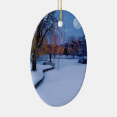 Boston Commons Bevroren Pond Winter Evening Keramisch Ornament (Rechts)