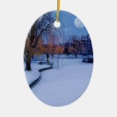 Boston Commons Bevroren Pond Winter Evening Keramisch Ornament (Voorkant)