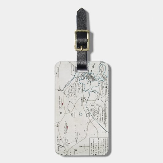 BOSTON-CONCORD MAP, 1775 BAGAGELABEL (Voorkant verticaal)