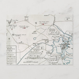 BOSTON-CONCORD MAP, 1775 BRIEFKAART