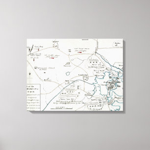BOSTON-CONCORD MAP, 1775 CANVAS AFDRUK