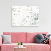 BOSTON-CONCORD MAP, 1775 CANVAS AFDRUK (Insitu (Woonkamer))