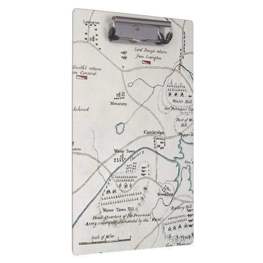 BOSTON-CONCORD MAP, 1775 KLEMBORD (Rechts)