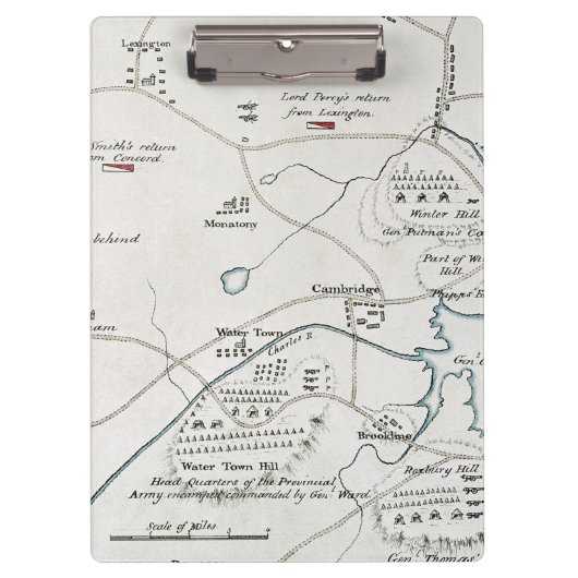 BOSTON-CONCORD MAP, 1775 KLEMBORD (Voorkant)