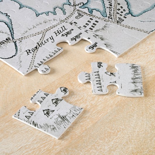 BOSTON-CONCORD MAP, 1775 LEGPUZZEL (Zijkant)