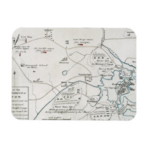 BOSTON-CONCORD MAP, 1775 MAGNEET