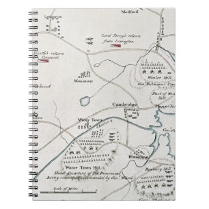 BOSTON-CONCORD MAP, 1775 NOTITIEBOEK