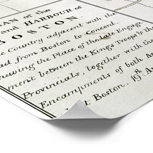 BOSTON-CONCORD MAP, 1775 POSTER (Hoek)