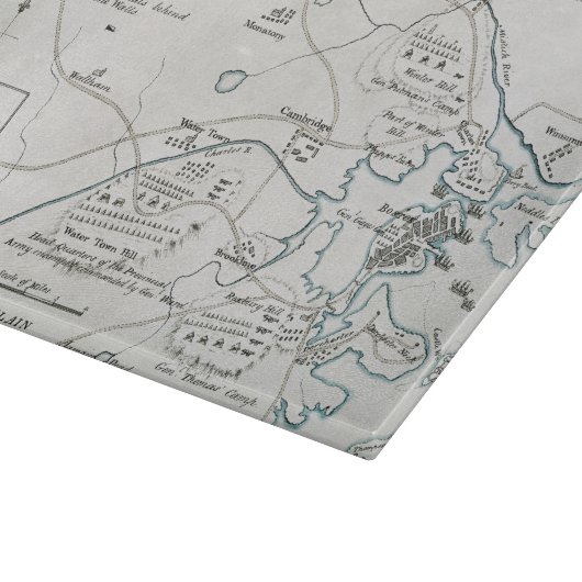 BOSTON-CONCORD MAP, 1775 SNIJPLANK (Hoek)