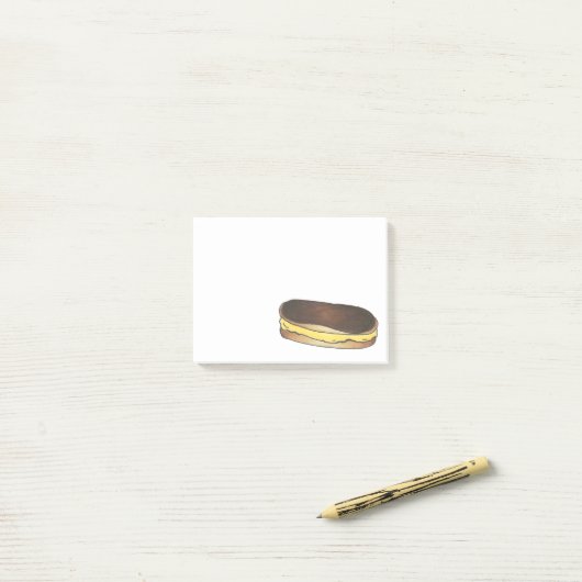 Boston Cream Chocolate Eclair Pastry Food Post Post-it® Notes (Op bureau)