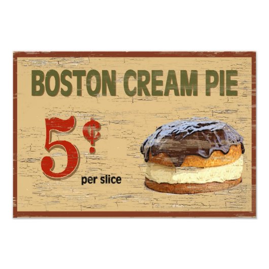 Boston Cream Pie Foto Afdruk (Voorkant)