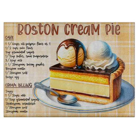 Boston Cream Pie Recept Snijplank (Voorkant)