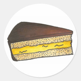 Boston Cream Pie Slice Baking Chocolate Dessert Ronde Sticker