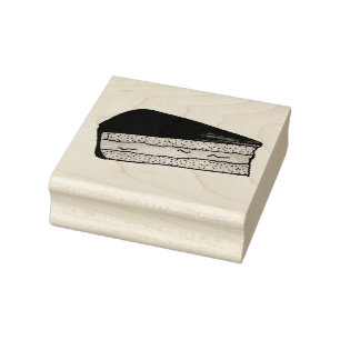 Boston Cream Pie Slice Baking Dessert Foodie Stamp Rubberstempel