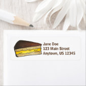 Boston Cream Pie Slice Dessert Adresetiketten Etiket (Insitu)