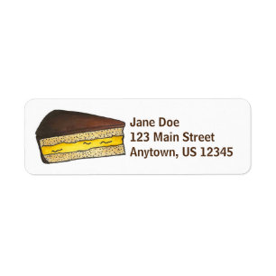Boston Cream Pie Slice Dessert Adresetiketten Etiket