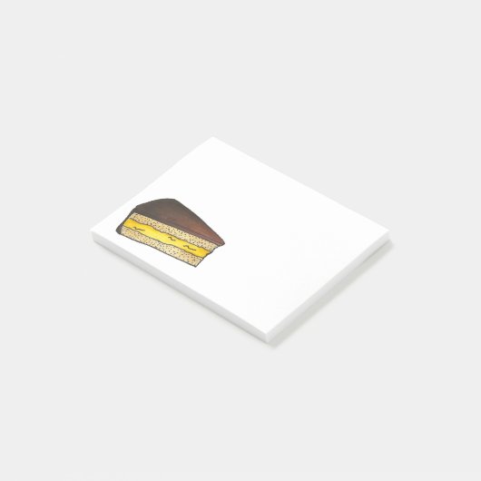 Boston Cream Pie Slice Dessert Foodie Post Post-it® Notes (Schuin)