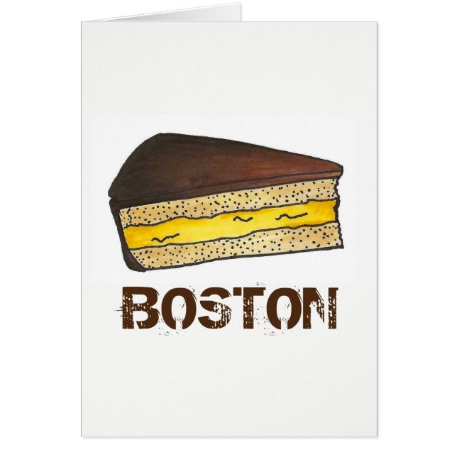 Boston Cream Pie Slice Dessert Massachusetts (Voorkant)