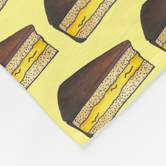 Boston Cream Pie Slice Food Dessert Yellow Baking Fleece Deken (Hoek)