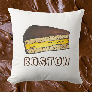 Boston Cream Pie Slice Voedsel Dessert Massachuset Kussen