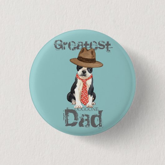 Boston Dad Ronde Button 3,2 Cm (Voorkant)