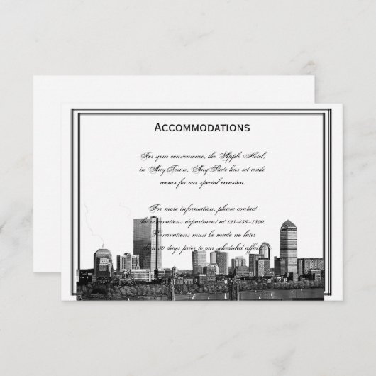 Boston Destination Wedding Accomodations Informatiekaartje (Voorkant / Achterkant)