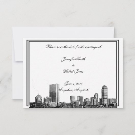 Boston Destination Wedding Save the Date (Voorkant)