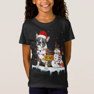 boston doodsbang voor kerstmis Snowman Xmas lampje T-shirt