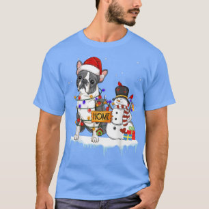 boston doodsbang voor kerstmis Snowman Xmas lampje T-shirt