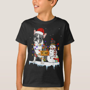 boston doodsbang voor kerstmis Snowman Xmas lampje T-shirt
