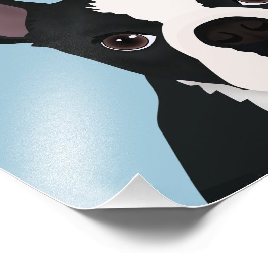 boston doodse cartoon foto afdruk (Hoek)