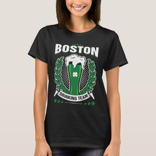 Boston Drinking Team St Patrick's Day T-shirt (Voorkant)