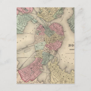 Boston en aangrenzende steden briefkaart