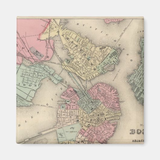 Boston en aangrenzende steden magneet (Voorkant)