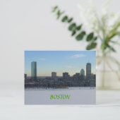 Boston en de bevroren Charles River Briefkaart (Staand voorkant)