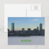 Boston en de bevroren Charles River Briefkaart (Voorkant / Achterkant)