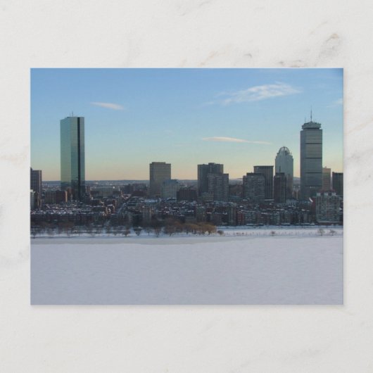 Boston en de bevroren Charles River Briefkaart (Voorkant)