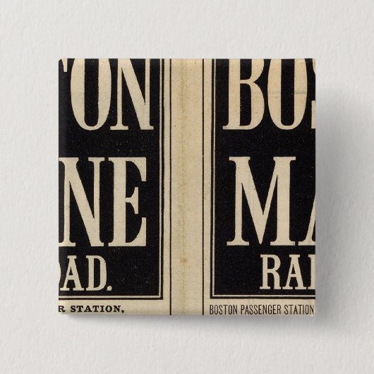 Boston en Maine Railroad Vierkante Button 5,1 Cm (Voorkant)