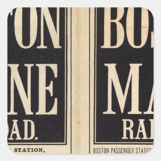 Boston en Maine Railroad Vierkante Sticker (Voorkant)