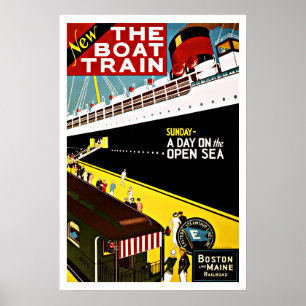 Boston en Maine Railroad Vintage Travel Poster