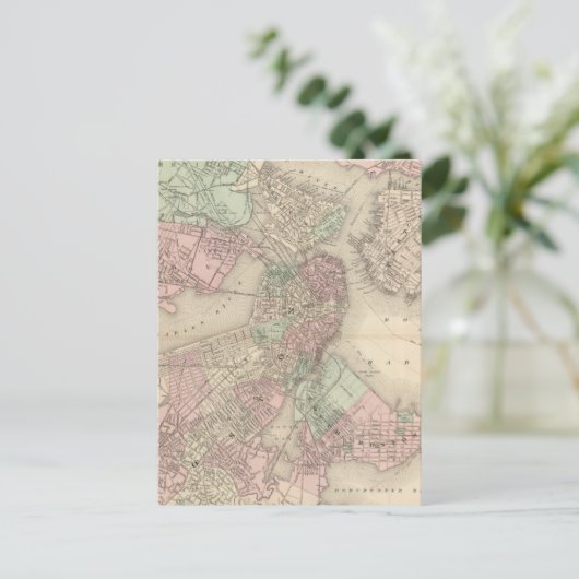 Boston en omgeving briefkaart (Staand voorkant)