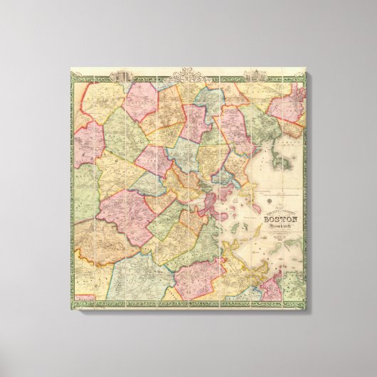 Boston en omgeving canvas afdruk (Voorkant)
